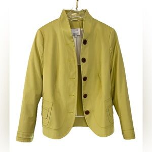 AKRIS PUNTO US 14 Cotton Blend Strech Green Tone Blazer Jacket Bergdorf Goodman